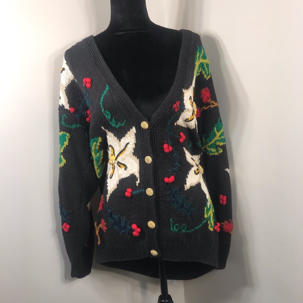 Jennifer Reed Vintage Christmas Cardigan Size M